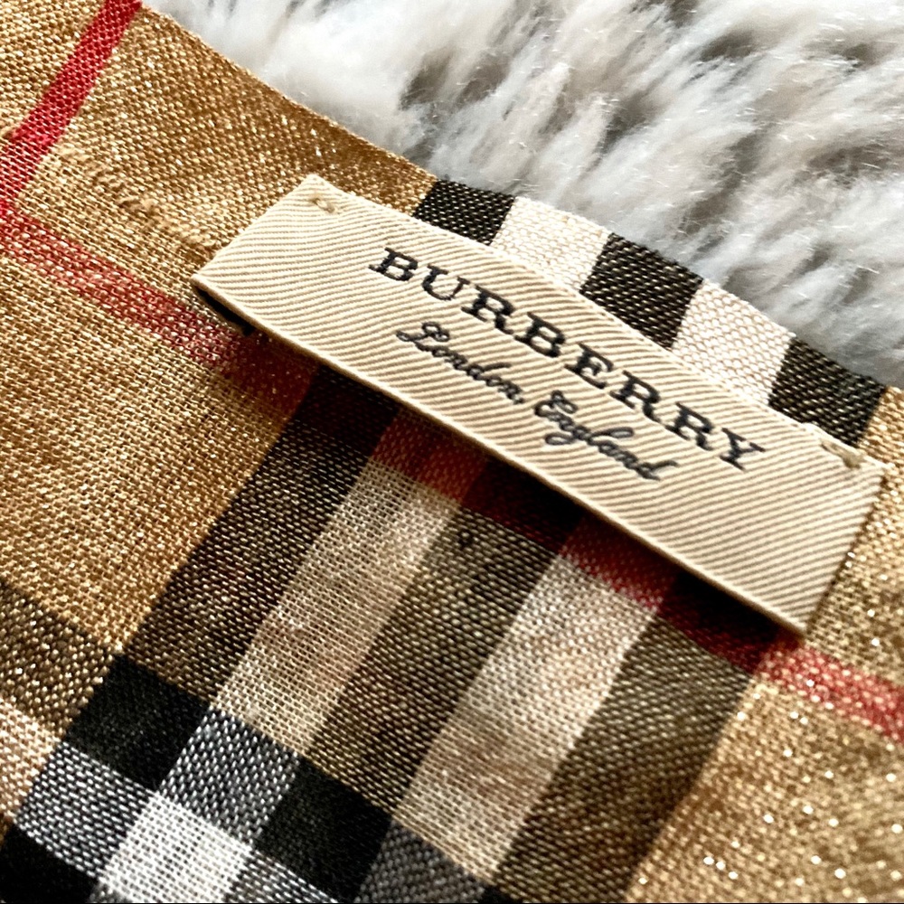 Burberry Vintage Check Metallic Scarf
